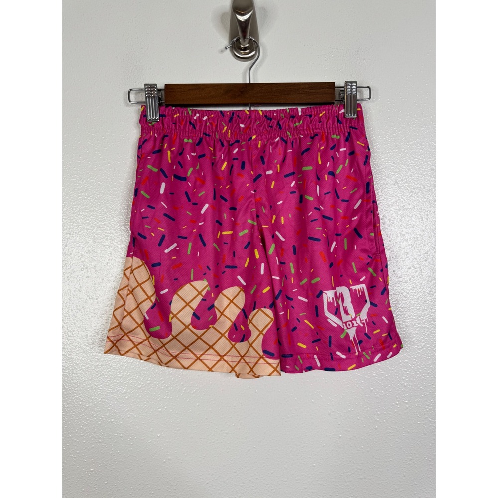 Baseball Lifestyle 101 Pink Ice Cream Sprinkle Mesh Athletic Shorts Size Small